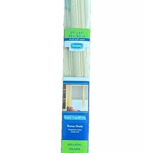 Brand New 27" x 64" Cordless Kenney Insulating Roman Shade Khaki NIB